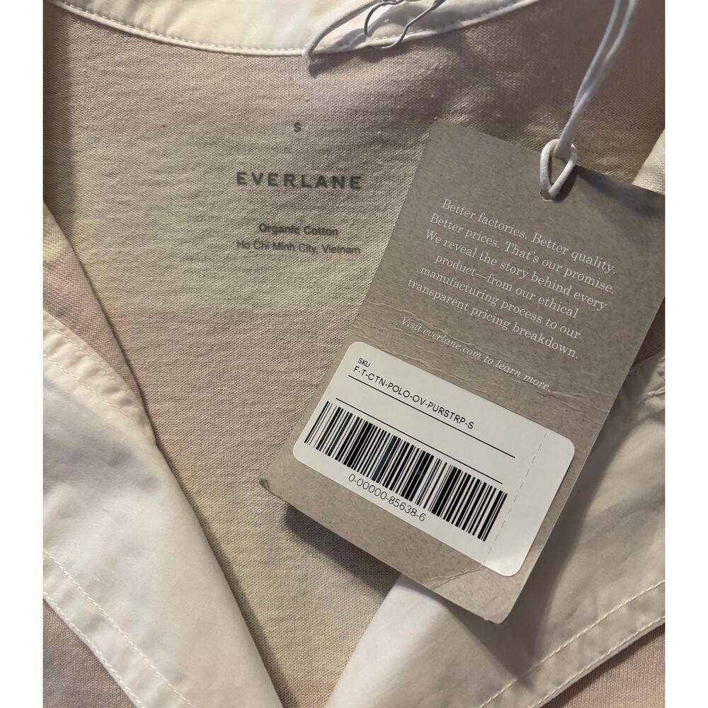Everlane Women’s Small Polo Shirt Short Sleeve 100% Organic Cotton Collared - Picture 3 of 6